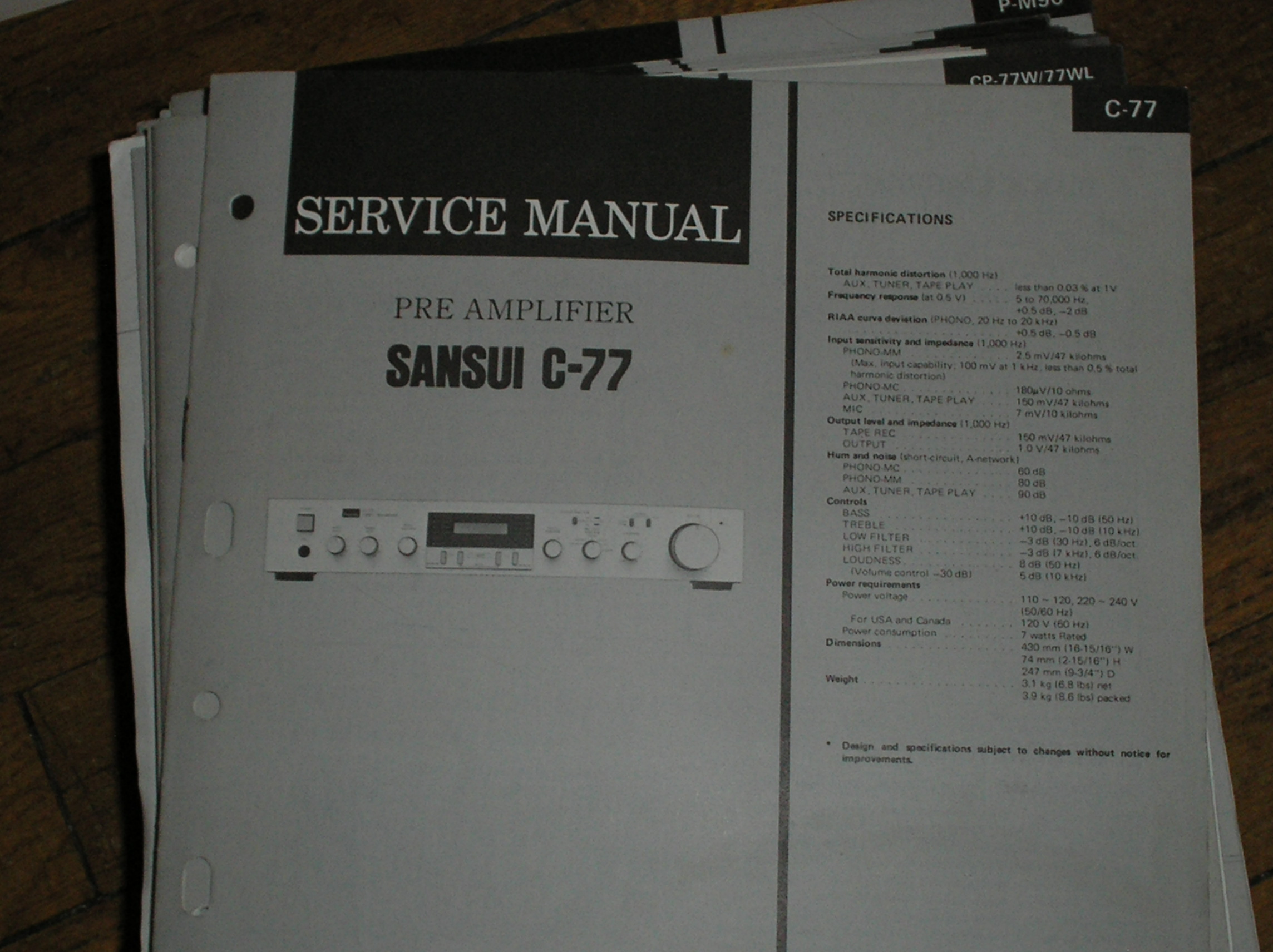 C-77 Pre-Amplifier Service Manual  Sansui