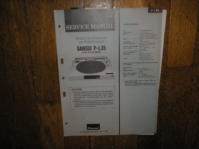 P-L35 Turntable Service Manual  Sansui