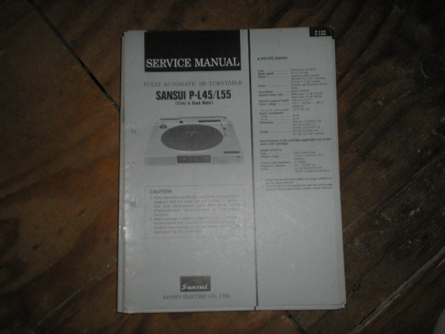 P-L45 P-L55 Turntable Service Manual  Sansui