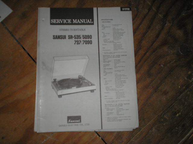 SR-535 SR-737 SR-5090 SR-7090 Turntable Service Manual

