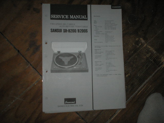 SR-B200  SR-B200S Turntable Service Manual 