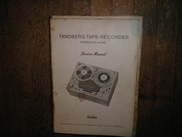 Model 62 64 Tape Recorder Service Manual  TANDBERG