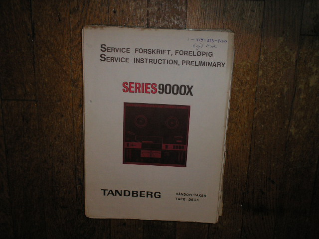 9000X Series Tape Recorder Service Manual 3