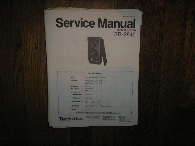 SB-2845 Speaker System Service Manual