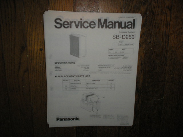 SB-D250 Speaker System Service Manual