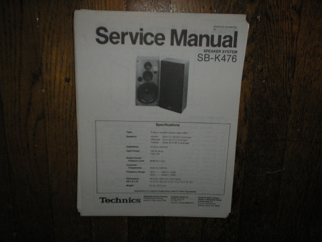 SB-K476 Speaker System Service Manual