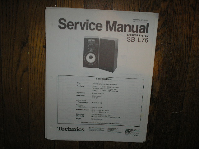 SB-L76 Speaker System Service Manual