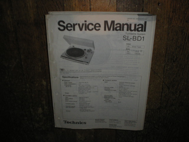 SL-BD1 Turntable Service Manual