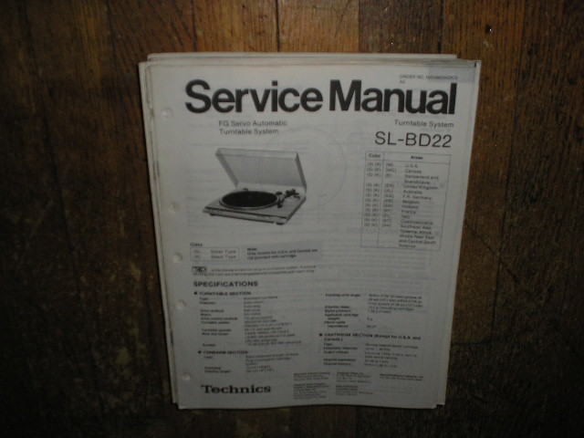 SL-BD22 Turntable Service Manual  Technics 