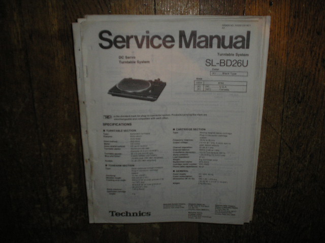 SL-BD26U Turntable Service Manual