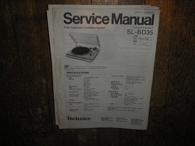 SL-BD35 Turntable Service Manual