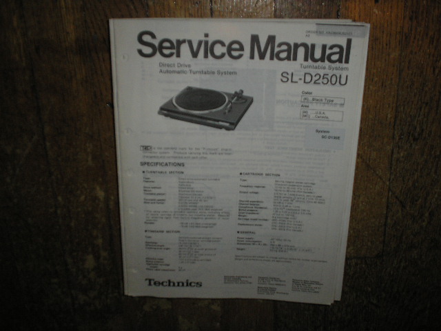 SL-D250U Turntable Service Manual  Technics 