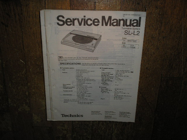SL-L2 Turntable Service Manual