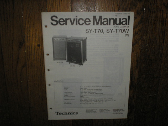 SY-T70 SY-T70W Speaker System Tone Cabinet Service Manual