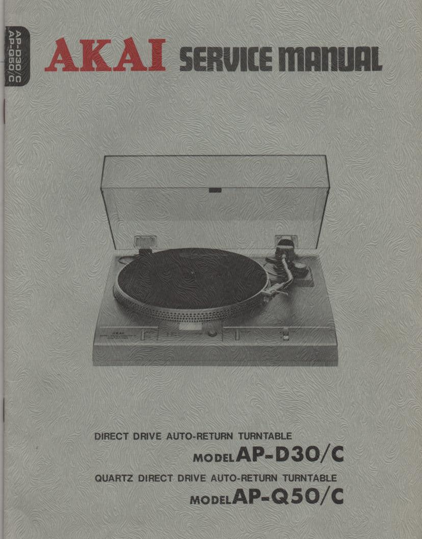 AP-L45 AP-L45C AP-L95 AP-L95C Turntable Service Instruction Manual  AKAI