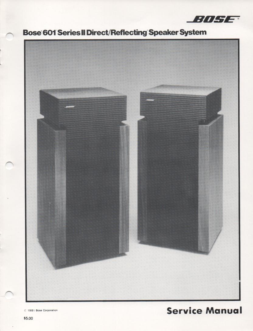 601 Series II Direct Reflecting Speaker System Service Manual