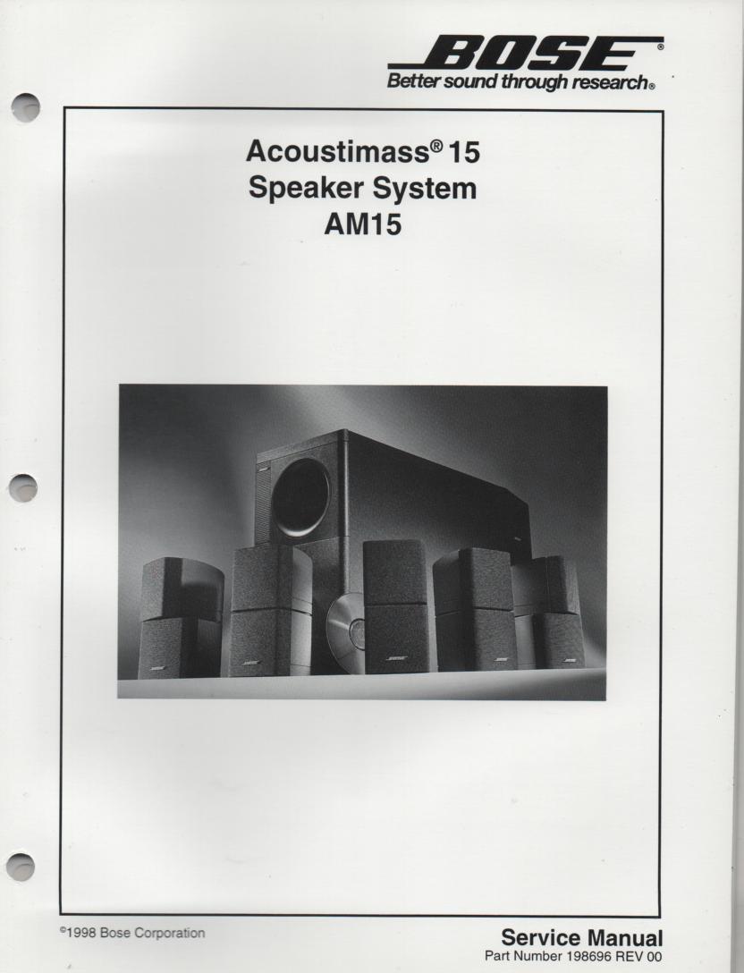 AM-15 Acoustimass-15 Speaker System Service Manual.  198696  1998