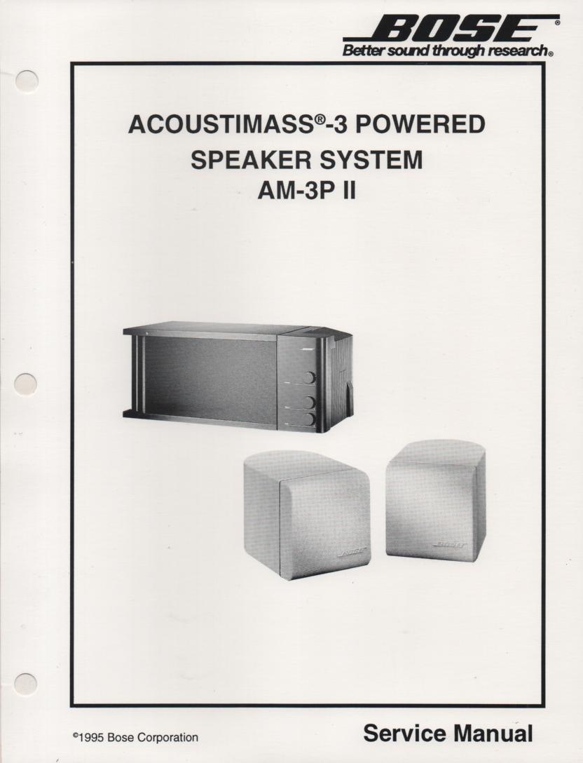 AM-3P Powered Acoustimass-3 Series II Speaker System Service Manual.    175032 1/95