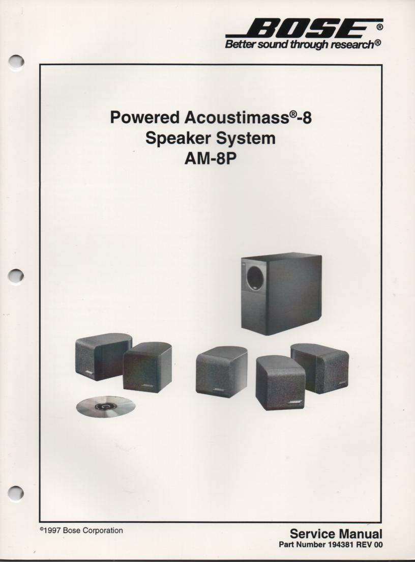 AM-9P Acoustimass-9P Powered Speaker System Service Manual. 4 manual set 