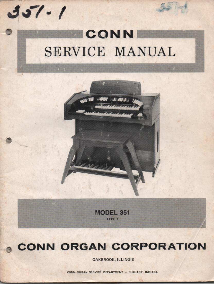 351 Type-1 Organ Service Manual It contains parts lists schematics and board layouts