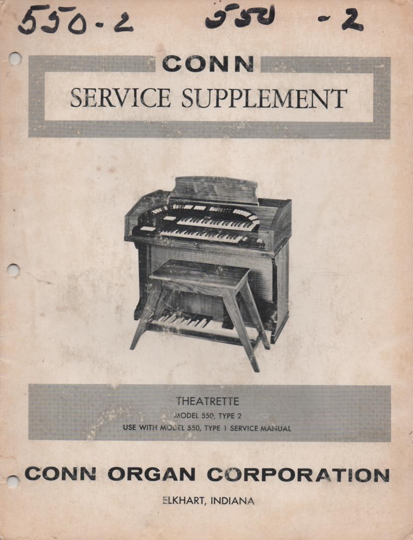 550 Theatrette Type 2 Organ Supplement Service Manual 2. Also need model 550 manual 1..