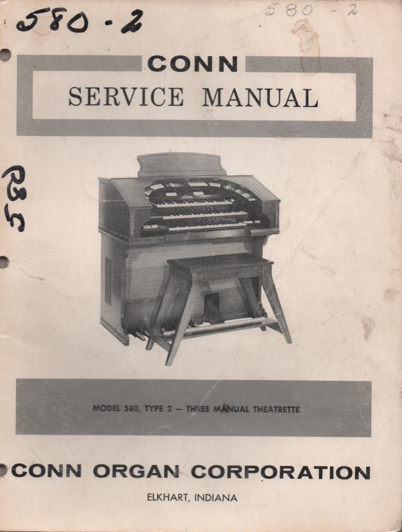 580 Three Manual Theatrette Type 2 Organ Service Manual