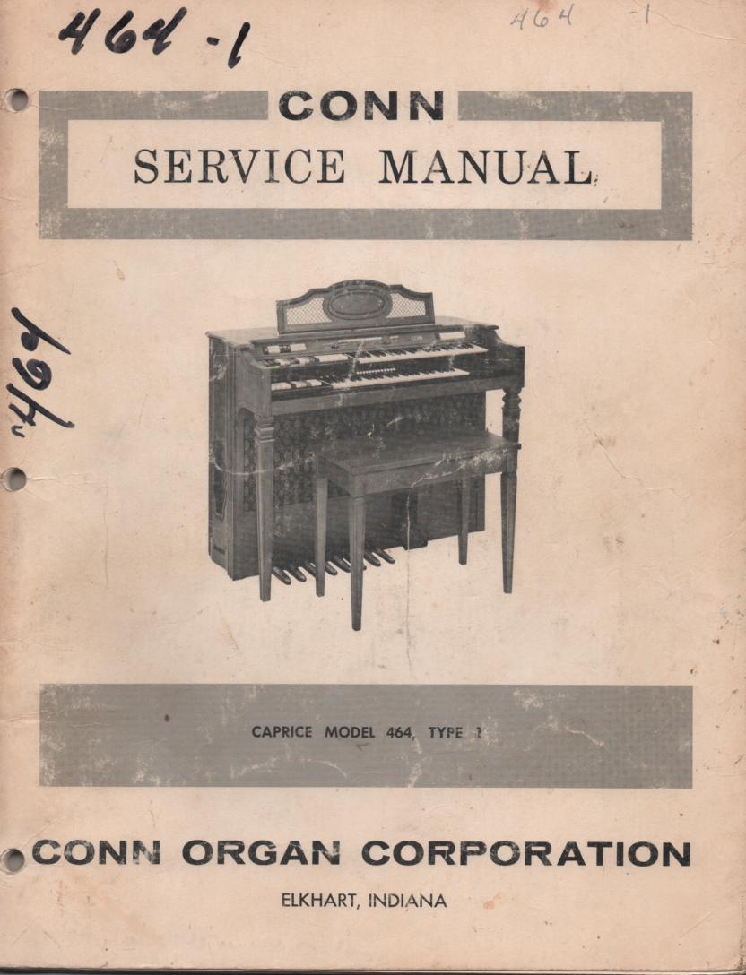 464 Caprice Organ Type 1 Service Manual It contains parts lists schematics and board layouts