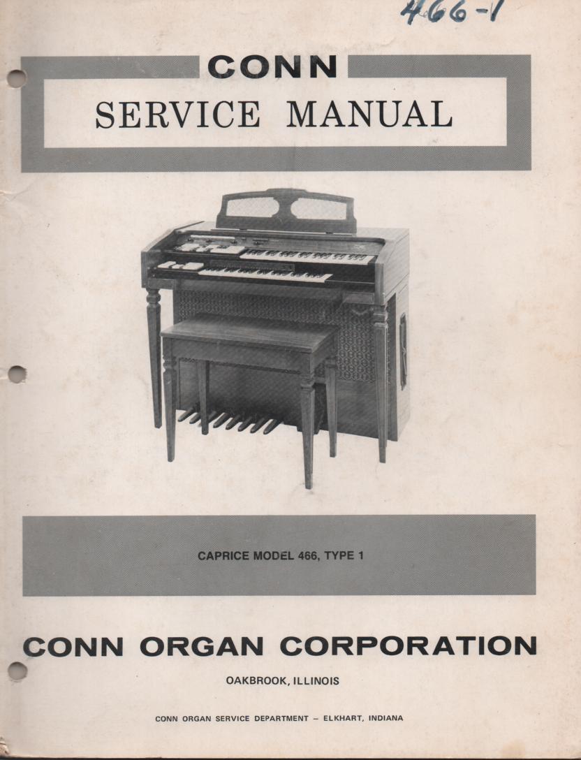 466 Caprice Organ Type 1 Service Manual It contains parts lists schematics and board layouts