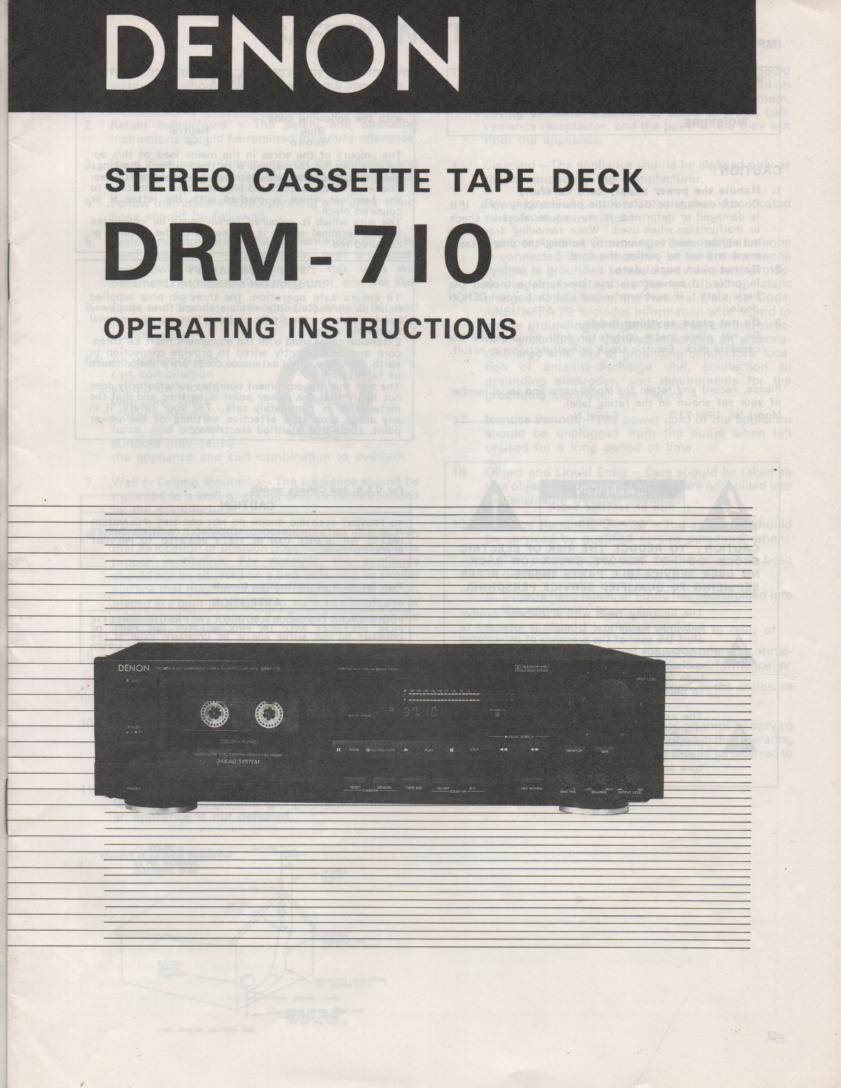 DRM-710 Cassette Deck Owners Manual
