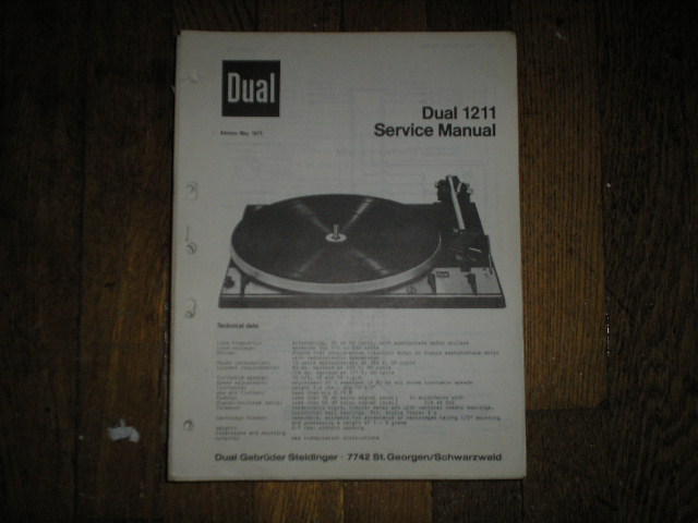 1211 Turntable Service Manual  Dual