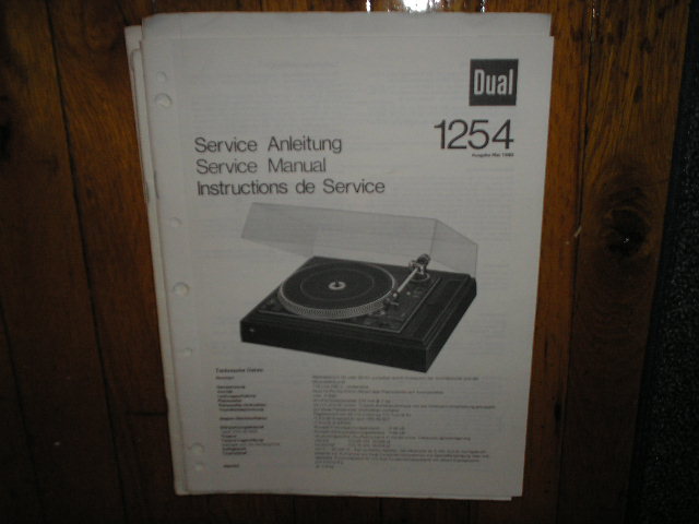 1254 Turntable Service Manual  Dual