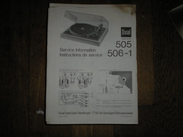 505 506-1 Turntable Service Manual