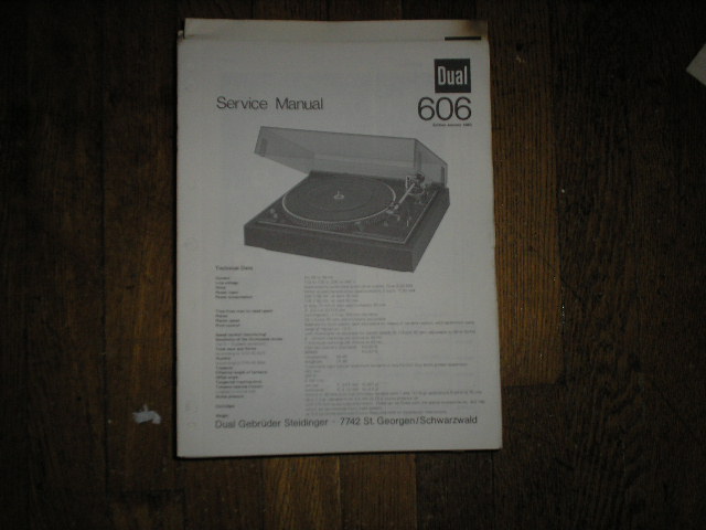 606 Turntable Service Manual  Dual