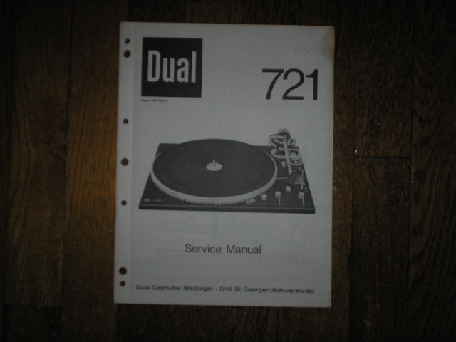 721 Turntable Service Manual  Dual