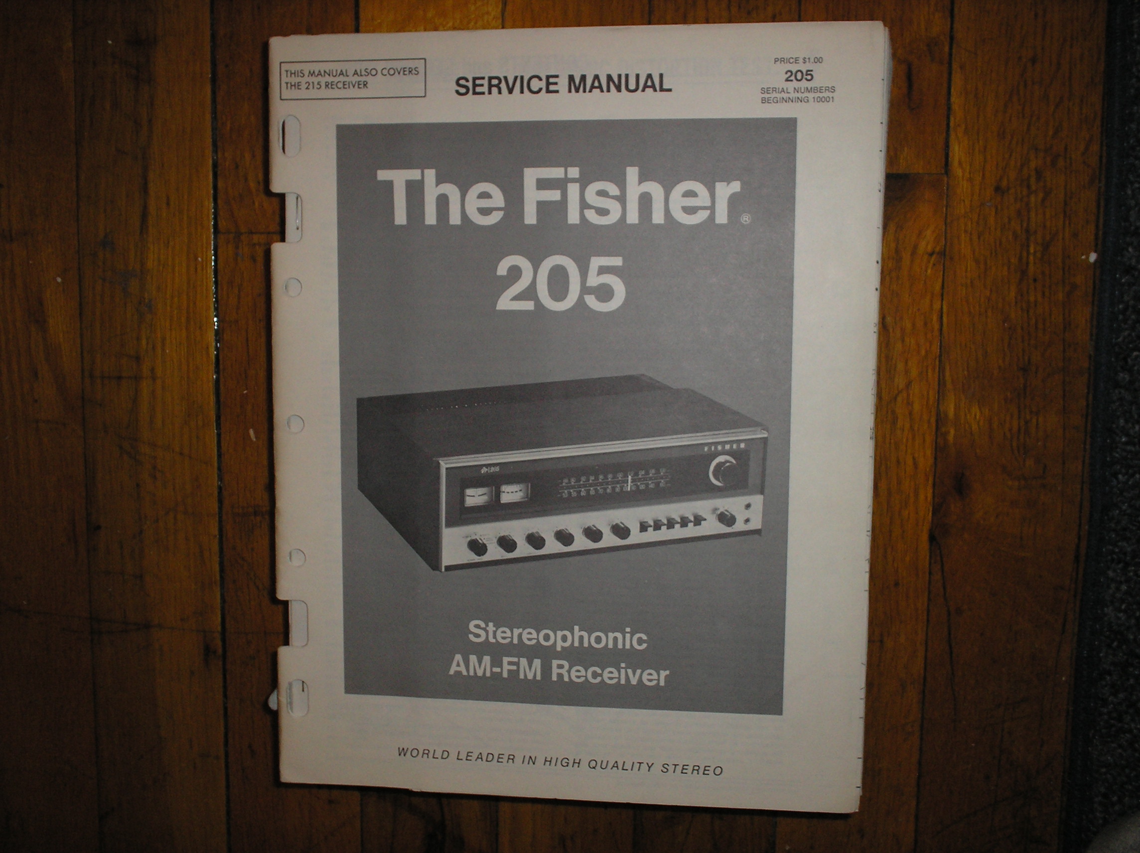 205 215 Receiver Service Manual 205 s/n 10001 and up..