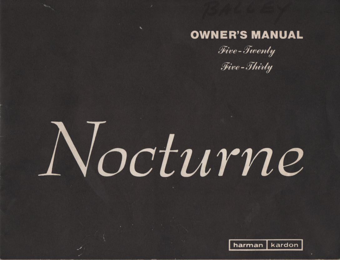 520 530 Nocturne Receiver Operating Instruction Manual