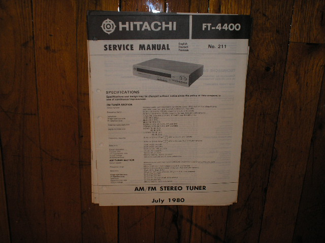 FT-4400 Tuner Service Manual  Hitachi