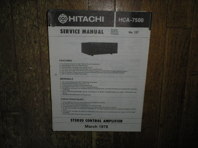HCA-7500 Pre-Amplifier Service Manual  Hitachi