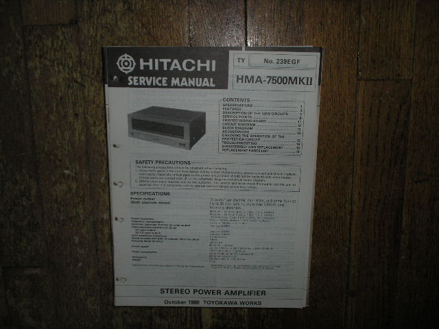 HMA-7500 MK II mkII Amplifier Service Manual
