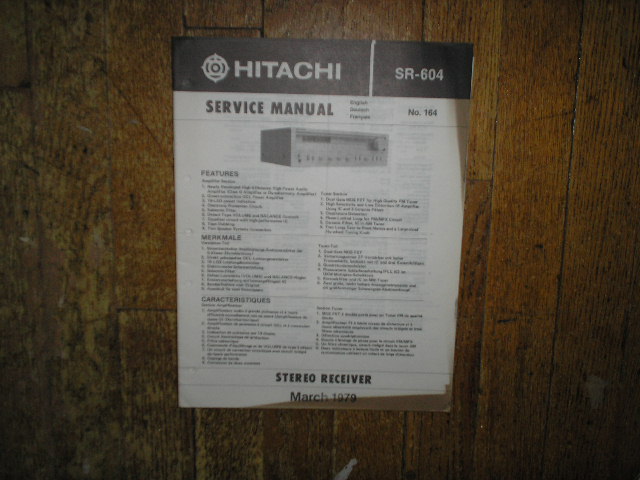 Hitachi SR-604 Receiver Instruction Manual
