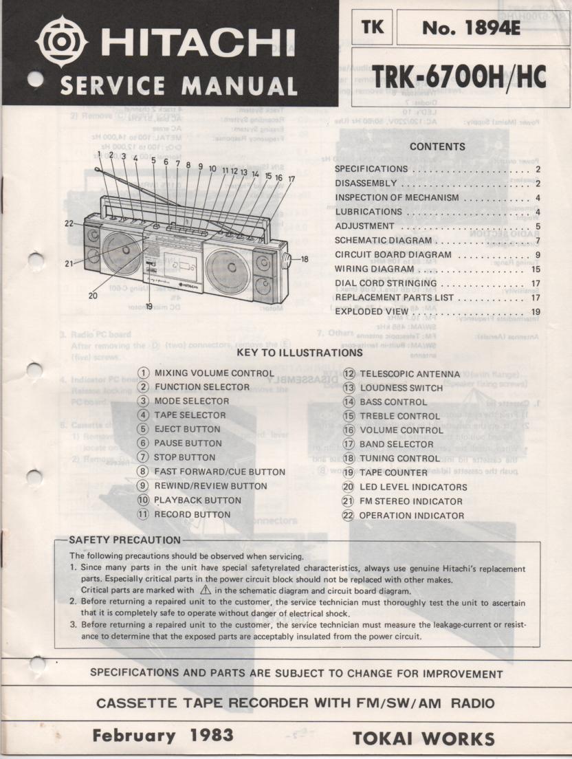 TRK-6700H TRK-6700HC TRK-6700RE Radio Service Manual