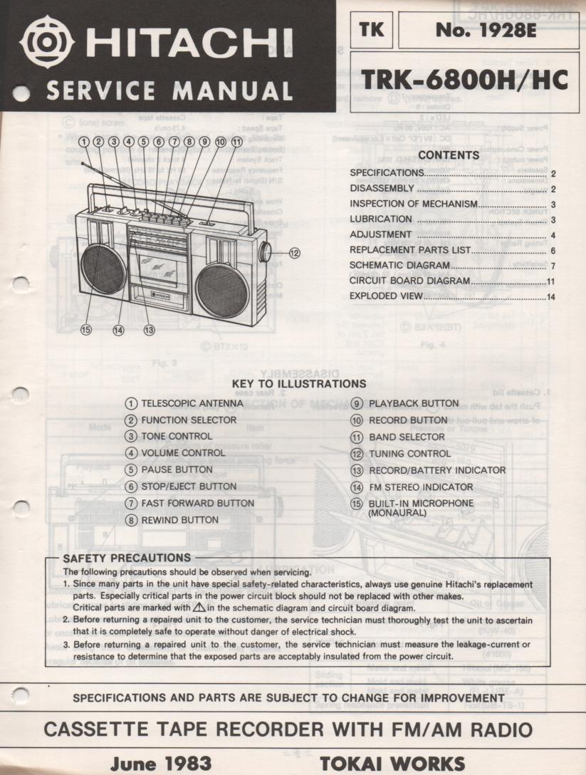 TRK-6800H TRK-6800HC Radio Service Manual