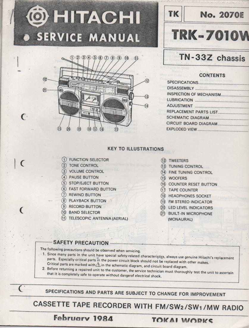 TRK-7010W Radio Service Manual