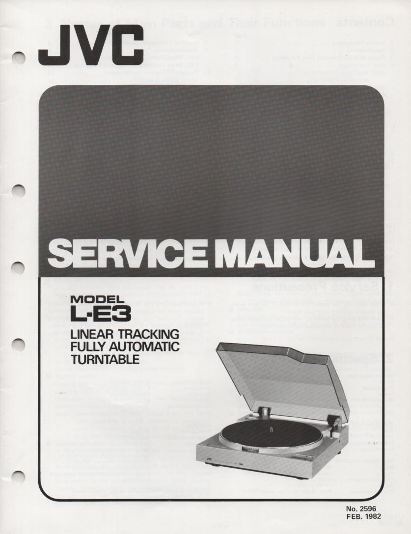 L-E3 Turntable Service Manual  JVC