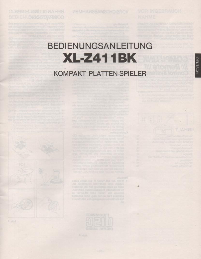 XL-Z411BK CD Player Owners Manual Deutsch