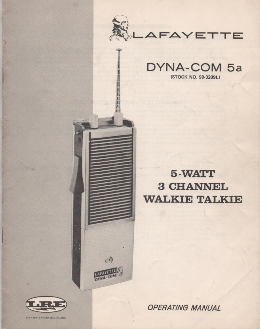 5A Dyna Com 5A Walkie Talkie Owners Service Instruction Manual