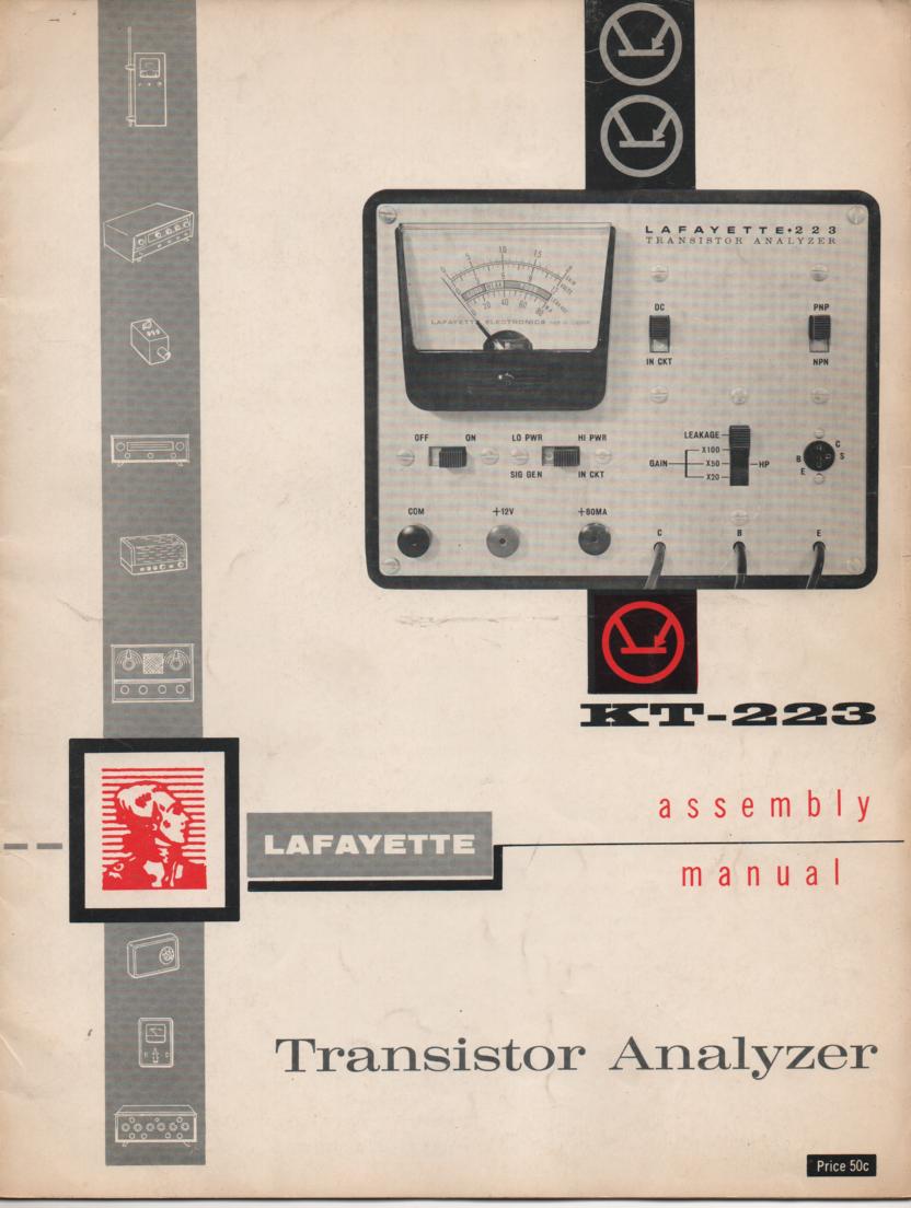 KT-223 Transistor Analyzer Assembly Service Manual