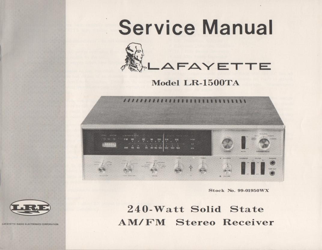 LR-1500TA Stereo Receiver Service Manual  LAFAYETTE