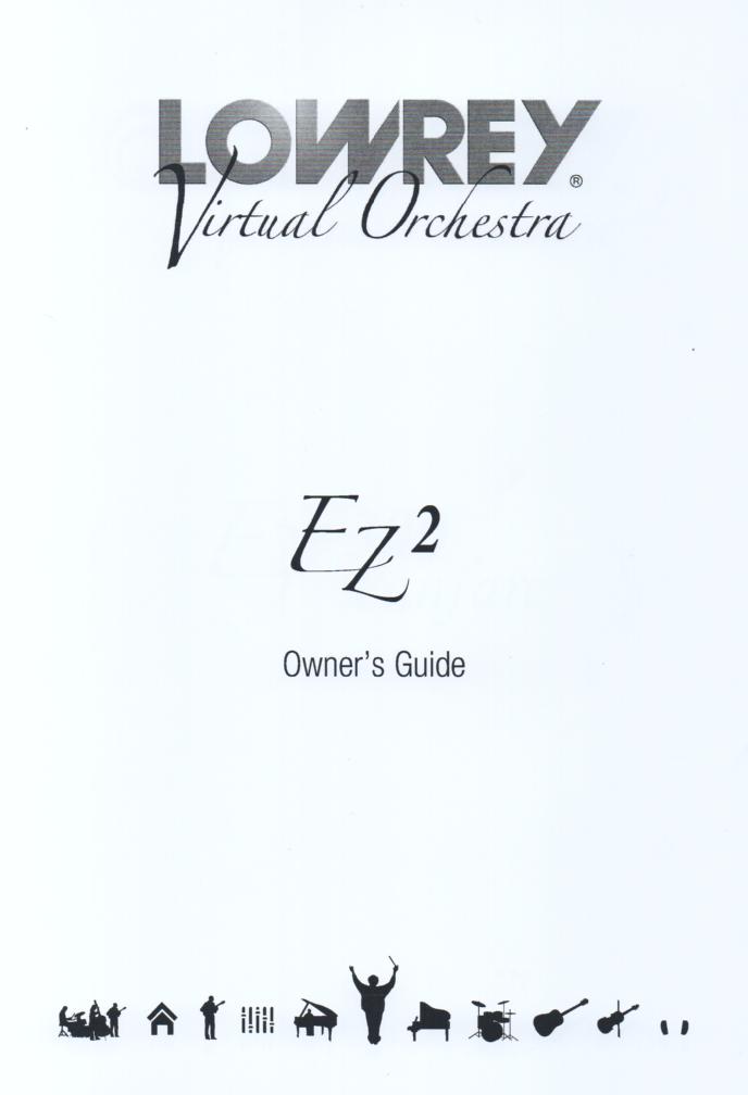 EZ2 Virtual Orchestra Organ Owners Manual.  