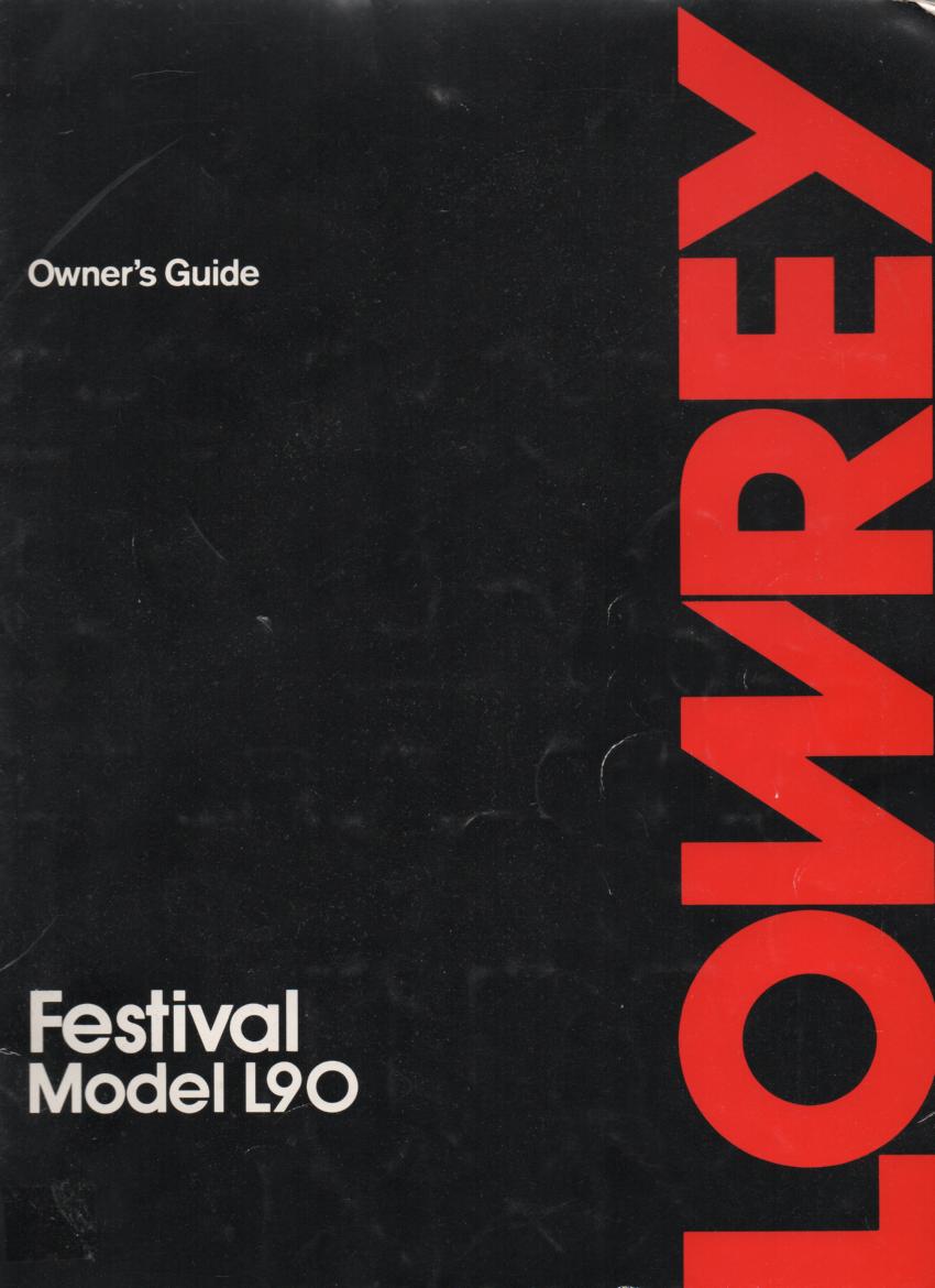 L90 Festival Organ Owners Manual
